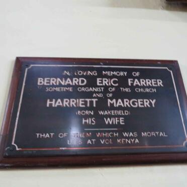 FARRER Bernard Eric &amp; Harriet Margery nee WAKEFIELD