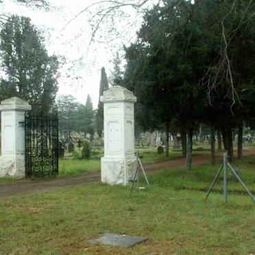 1. An entrance to the cemetery