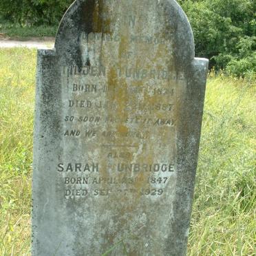 TUNBRIDGE Tilden 18?4-1887 :: TUNBRIDGE Sarah 1847-1929