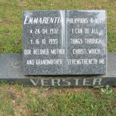 VERSTER Emmarentia 1932-1995