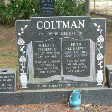 COLTMAN Willard Frederick 1895-1983 &amp; Edith HARVEY 1904-1988