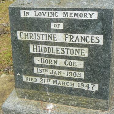 HUDDLESTONE Christine Frances nee COE 1905-1947