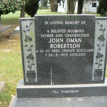 ROBERTSON John Oman 1890-1973