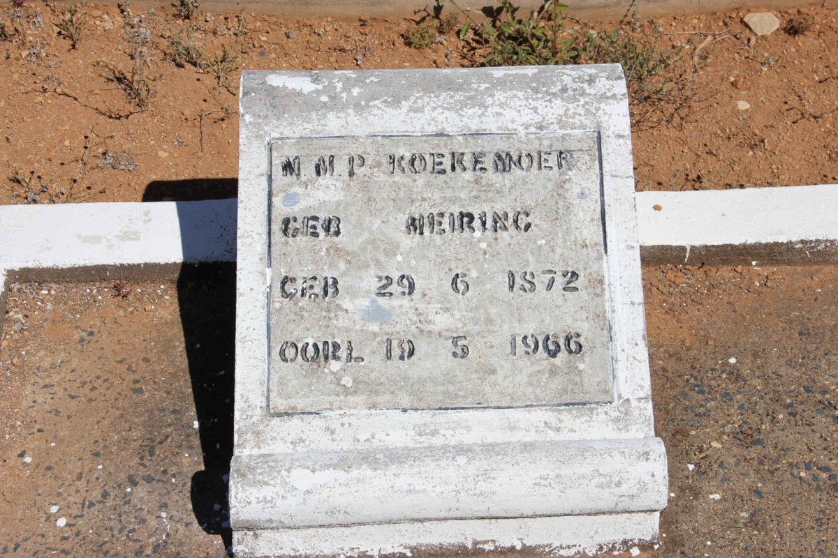 KOEKEMOER M.M.P. nee MEIRING 1872-1966