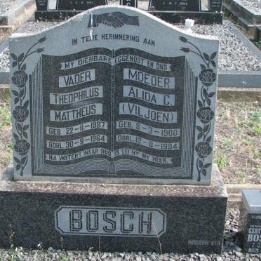 BOSCH Theophilus Mattheus 1887-1964 &amp; Alida C. VILJOEN 1900-1994