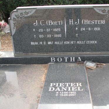 BOTHA J.C. 1925-1995 &amp; H.J. 1931- :: BOTHA Pieter Daniel 1955-2007