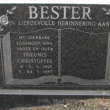 BESTER Theunis Christoffel 1921-1987