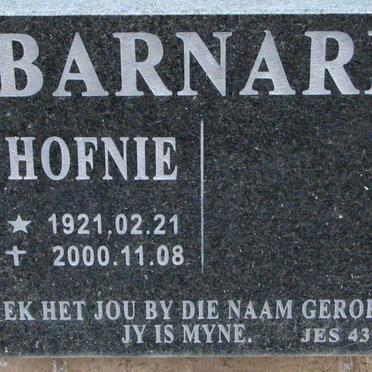 BARNARD Hofnie 1921-2000