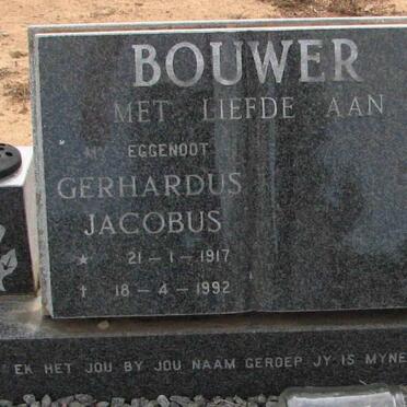 BOUWER Gerhardus Jacobus 1917-1992