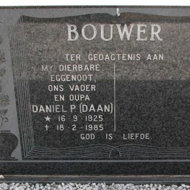 BOUWER Daniel P. 1925-1985