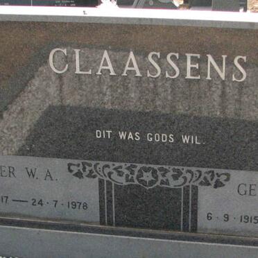 CLAASSENS Pieter W.A. 1917-1978 &amp; Getruida M. 1915-1965