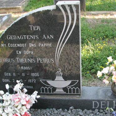 DELPORT Jacobus Theunis Petrus 1906-1972 &amp; Sarah Gladys 1904-1994