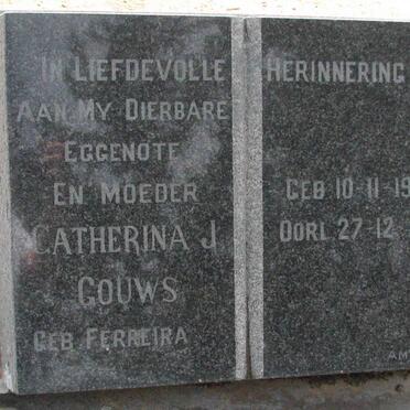 GOUWS Catherina J. nee FERREIRA 1919-1958