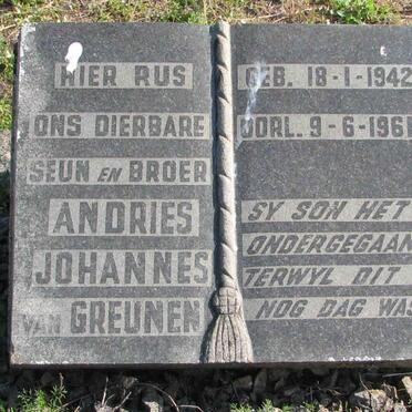 GREUNEN Andries Johannes, van 1942-1961