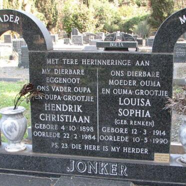 JONKER Hendrik Christiaan 1898-1984 &amp; Louisa Sophia RENKEN 1914-1990