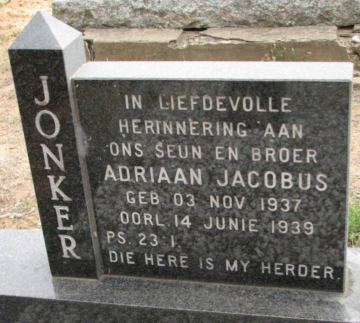 JONKER Adriaan Jacobus 1937-1939