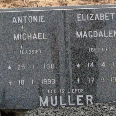 MULLER Antonie Michael 1911-1993 &amp; Elizabeth Magdalena 1911-1995