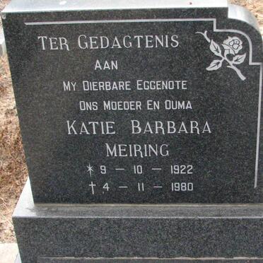 MEIRING Katie Barbara 1922-1980