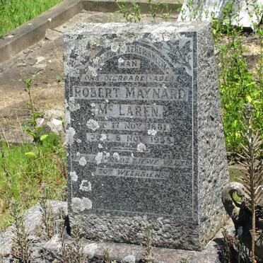 Mc LAREN Robert Maynard 1881-1958 &amp; Hester J.M. GRUNDLING 1887-1943