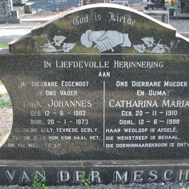 MESCHT Dirk Johannes, van der 1902-1973 &amp; Catharina Maria 1910-1998