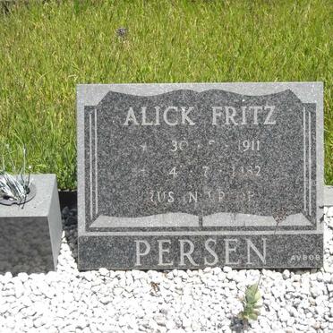 PERSEN Alick Fritz 1911-1932