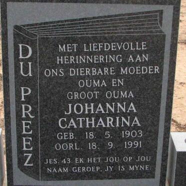 PREEZ Johanna Catharina, du 1903-1991