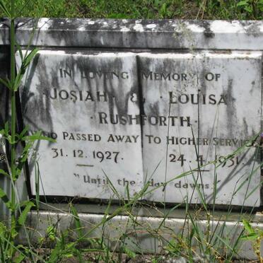RUSHFORTH Josiah -1927 &amp; Louisa -1931