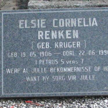 RENKEN Elsie Cornelia nee KRUGER 1906-1996