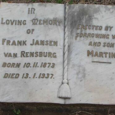 RENSBURG Frank, Jansen van 1873-1937