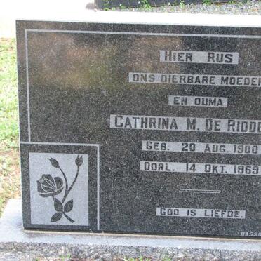 RIDDER Cathrina M., de 1900-1969