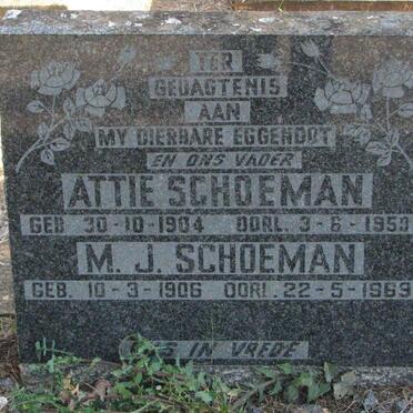SCHOEMAN Attie 1904-1959 :: SCHOEMAN M.J. 1906-1969