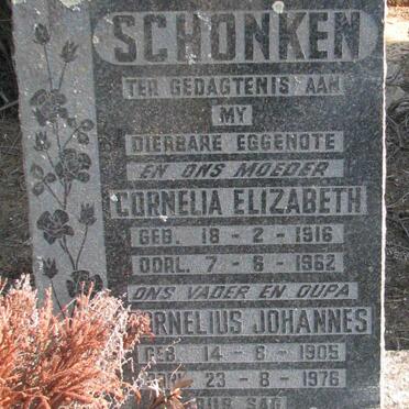 SCHONKEN Cornelius Johannes 1905-1976 &amp; Cornelia Elizabeth 1916-1962