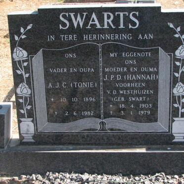 SWARTS A.J.C. 1896-1982 &amp; J.P.D. V.D. WESTHUIZEN 1903-1979