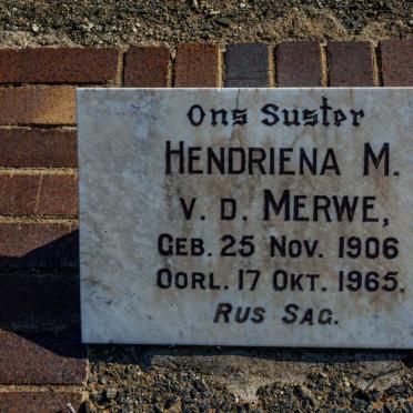 MERWE Hendriena M., v.d. 1906-1965