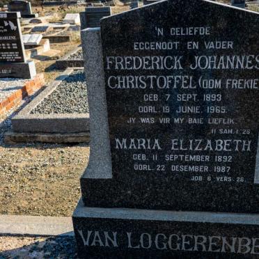 LOGGERENBERG Frederick Johannes Christoffel, van 1893-1965 &amp; Maria Elizabeth 1892-1987