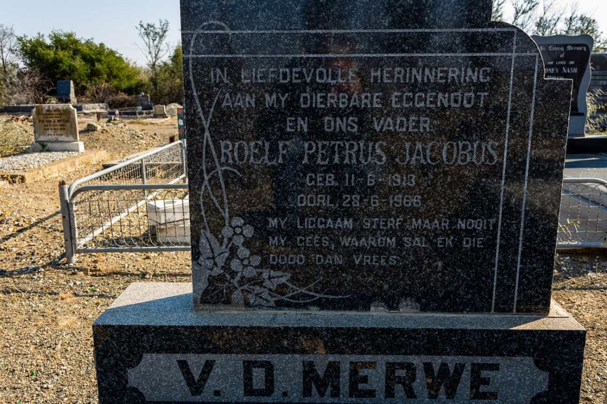 MERWE Roelf Petrus Jacobus, v.d. 1913-1966