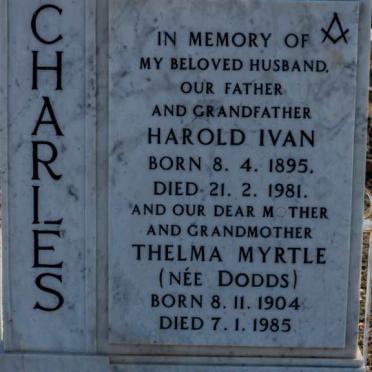 CHARLES Harold Ivan 1895-1981 &amp; Thelma Myrtle DODDS 1904-1985