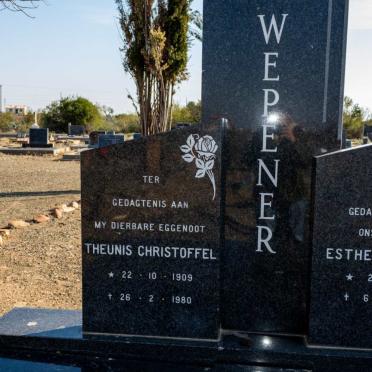 WEPENER Theunis Christoffel 1909-1980 &amp; Esther Susara 1913-1988