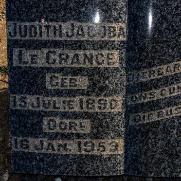 GRANCE Judith Jacoba, le 1890-195?