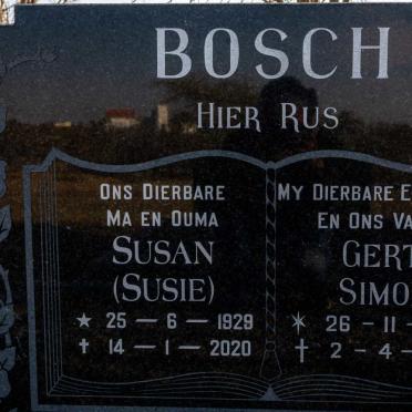 BOSCH Gert Simon 1929-1978 &amp; Susan 1929-2020