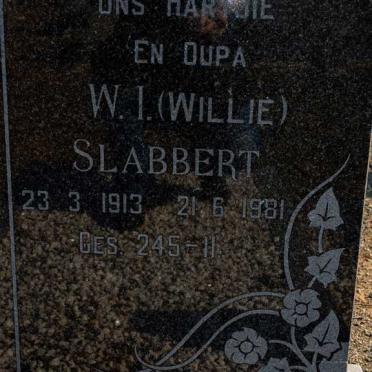 SLABBERT W.I. 1913-1981 &amp; H.P.J.G. 1910-1976 