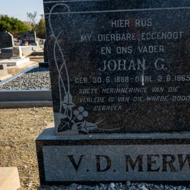 MERWE Johan G., v.d. 1888-1965