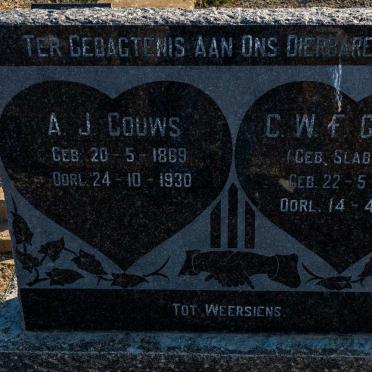 GOUWS A.J. 1869-1930 &amp; C.W.F. SLABBERT 1868-1957