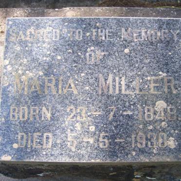 MILLER Maria 1848-1930