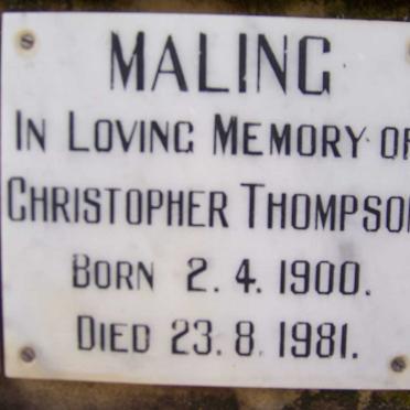 MALING Christopher Thompson 1900-1981