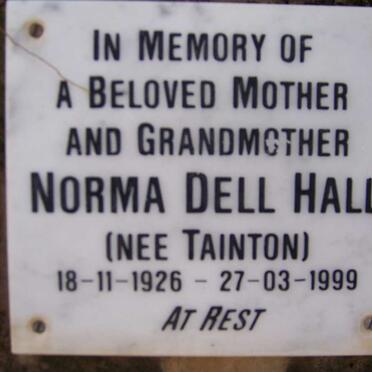 HALL Norma Dell nee TAINTON 1926-1999