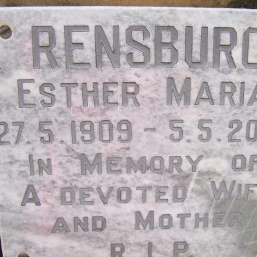 RENSBURG Esther Maria 1909-2000