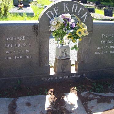 KOCK Gerhardus Louwrens V., de 1891-1965 &amp; Esther Fieldus 1893-1965