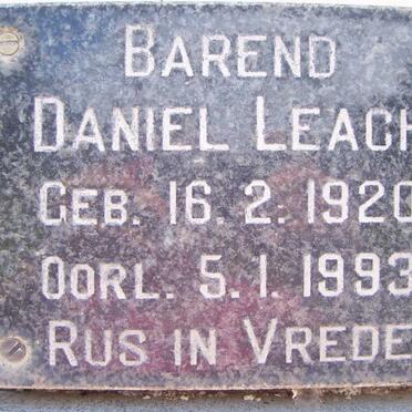 LEACH Barend Daniel 1920-1993