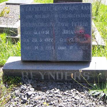 REYNDERS David Petrus Johannes 1913-1984 &amp; Chatrina Christina OELOFSE 1922-1994